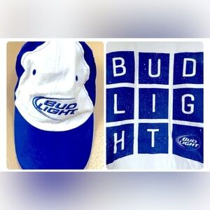 Bud light tshirt & Hat. New in bag. Mens size XL shirt One size fits all hat.